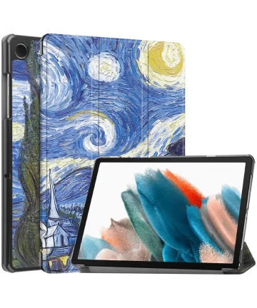 Samsung Galaxy Tab A9 Hoes Tri-Fold Book Case Standaard Sterrennacht Hoesjes