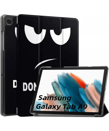 Samsung Galaxy Tab A9 Hoes Tri-Fold Book Case Standaard Touch Print Hoesjes