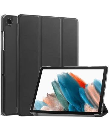 Samsung Galaxy Tab A9 Plus Hoes Tri-Fold Book Case met Standaard Zwart Hoesjes
