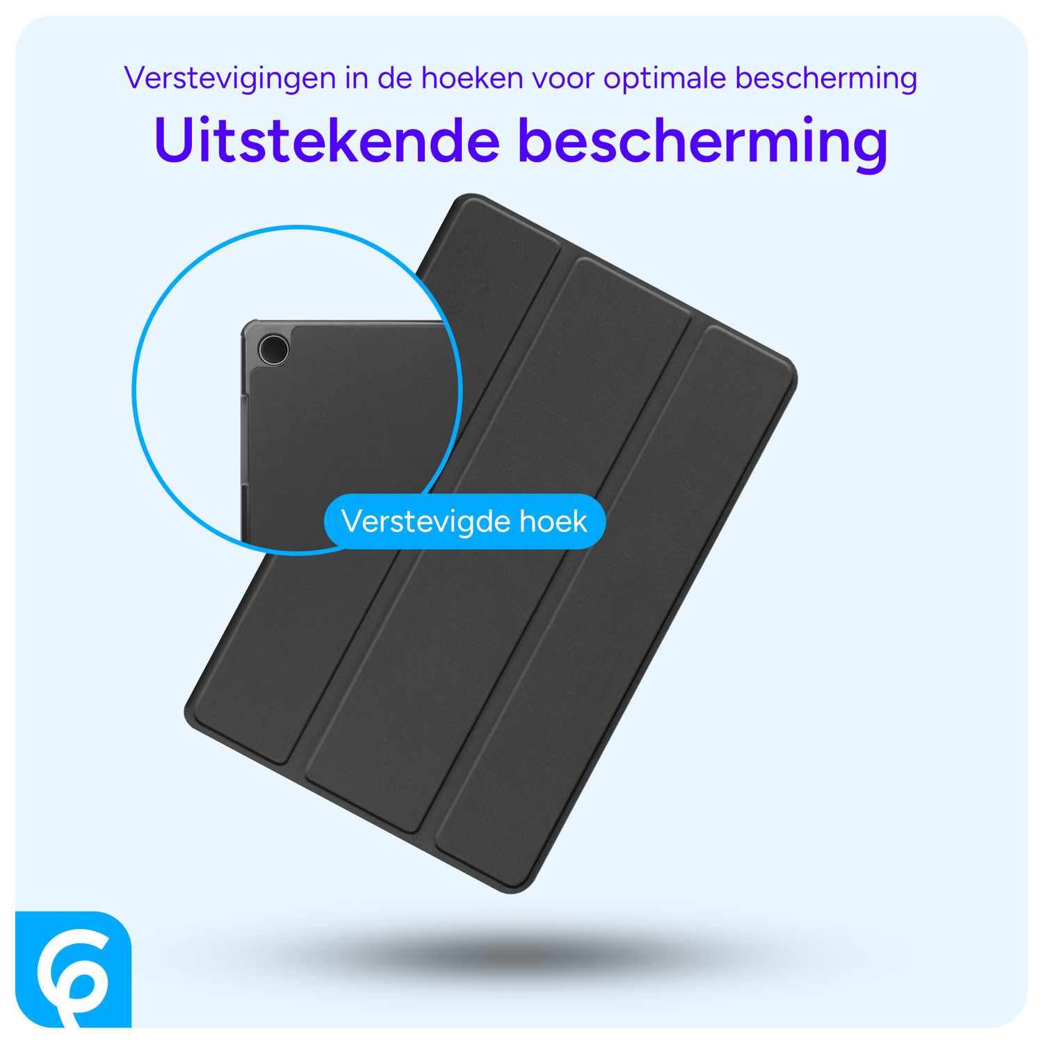 Samsung Galaxy Tab A9 Plus Hoes Tri-Fold Book Case met Standaard Zwart afbeelding 3