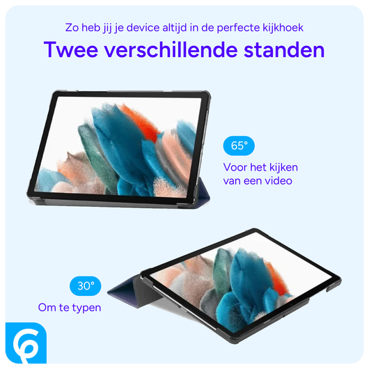 Samsung Galaxy Tab A9 Plus Hoes Tri-Fold Book Case met Standaard Blauw afbeelding 6
