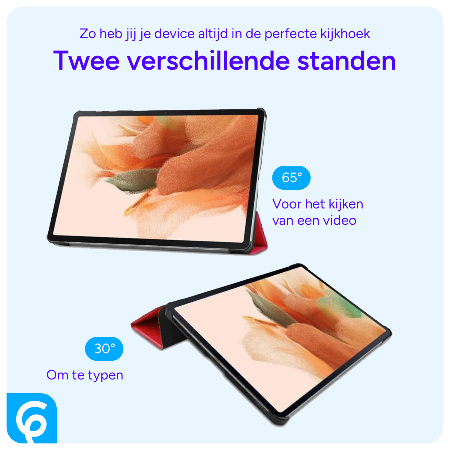 Samsung Galaxy Tab A9 Plus Hoes Tri-Fold Book Case met Standaard Rood afbeelding 6