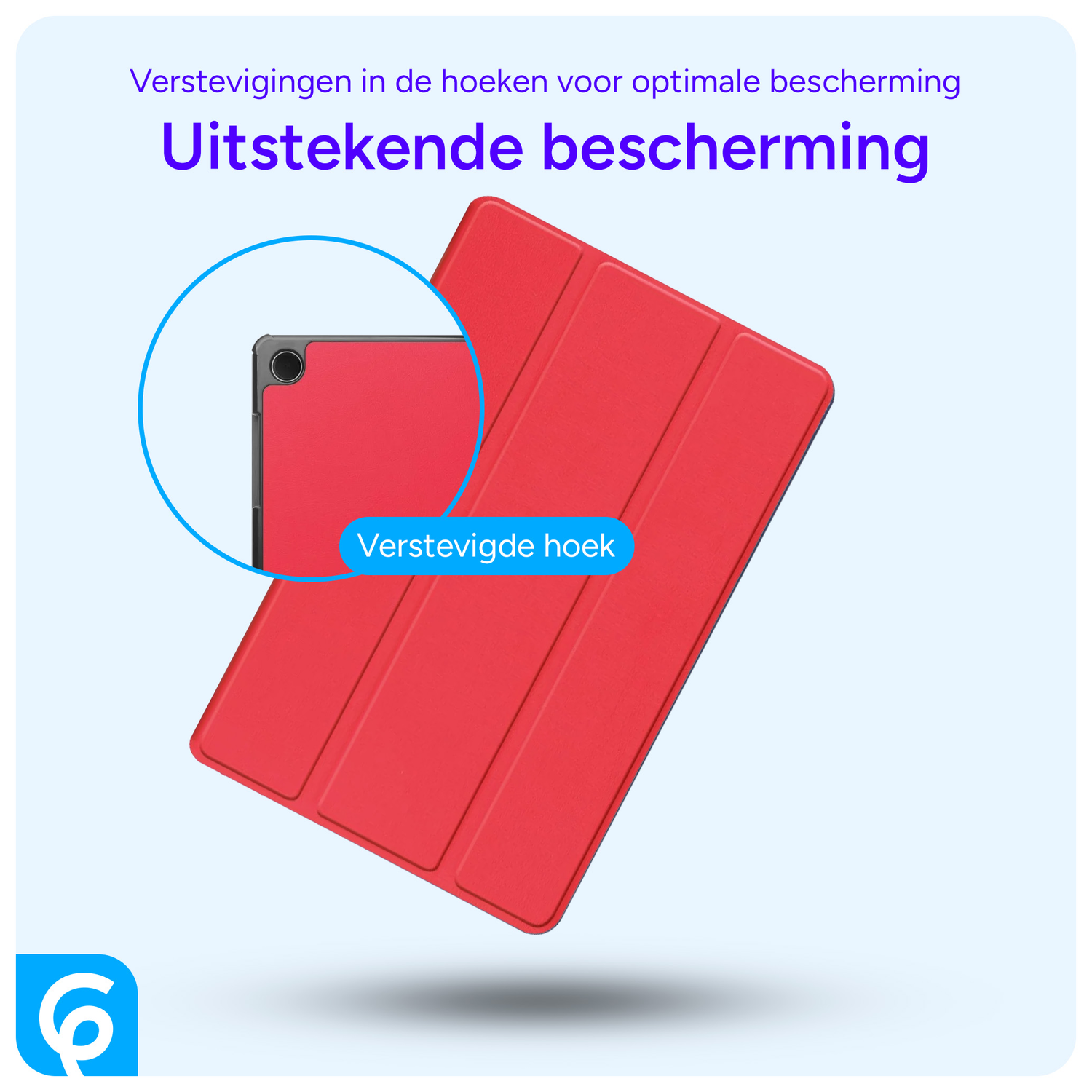 Samsung Galaxy Tab A9 Plus Hoes Tri-Fold Book Case met Standaard Rood afbeelding 3