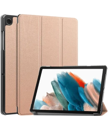 Samsung Galaxy Tab A9 Plus Hoes Tri-Fold Book Case met Standaard Roze Hoesjes