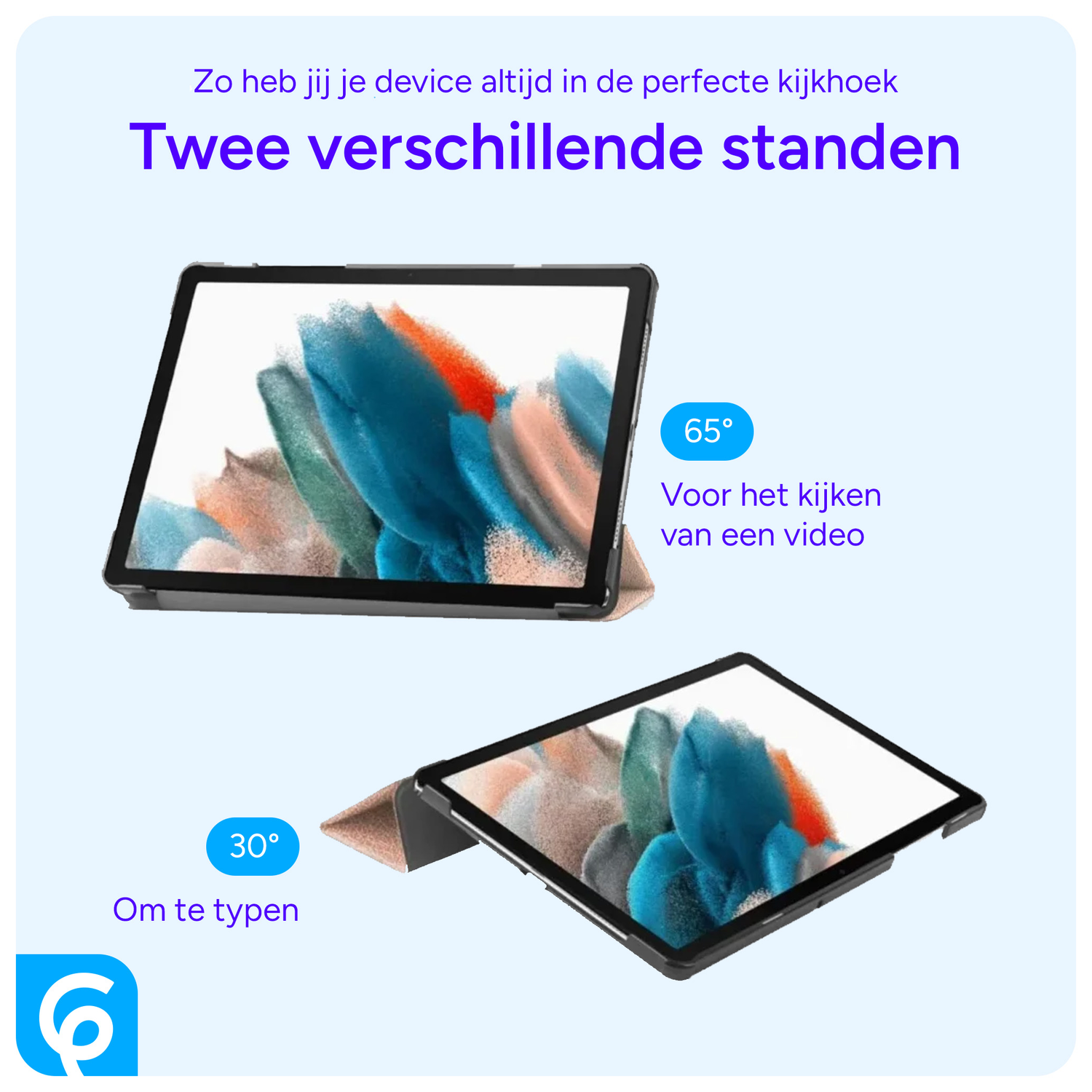Samsung Galaxy Tab A9 Plus Hoes Tri-Fold Book Case met Standaard Roze afbeelding 6