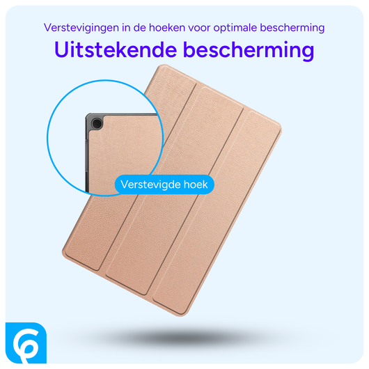 Samsung Galaxy Tab A9 Plus Hoes Tri-Fold Book Case met Standaard Roze afbeelding 2