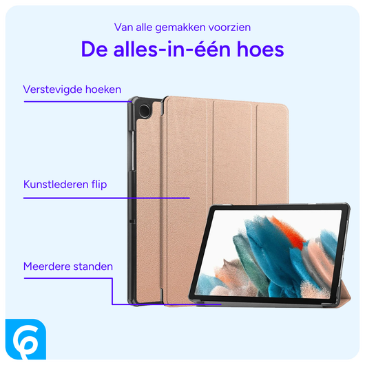 Samsung Galaxy Tab A9 Plus Hoes Tri-Fold Book Case met Standaard Roze afbeelding 3