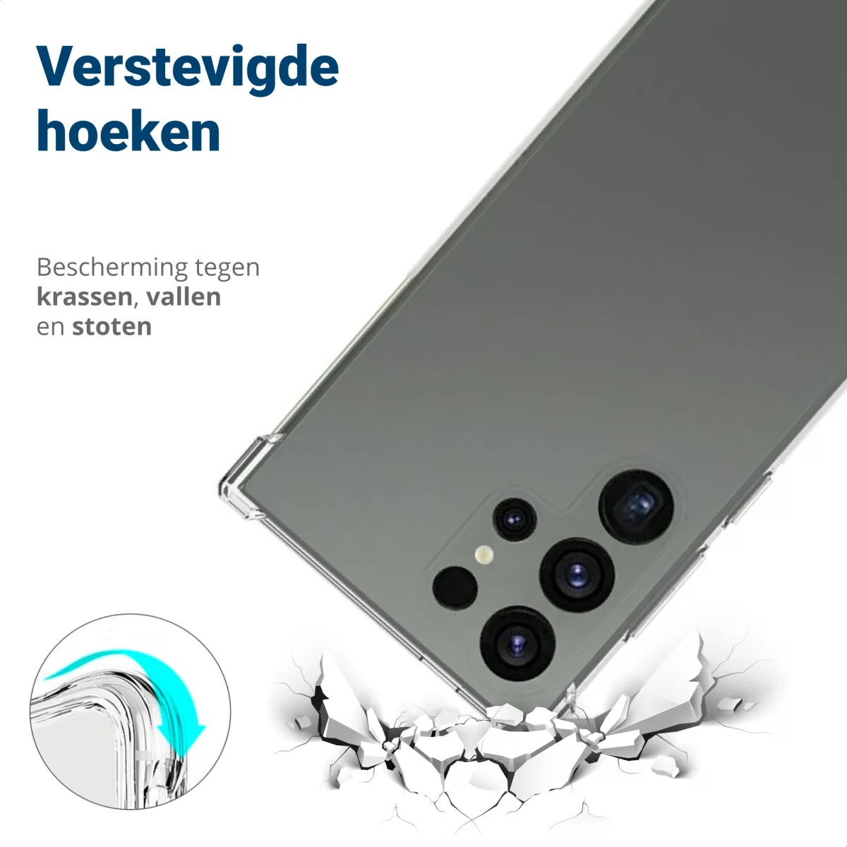 Samsung Galaxy S24 Ultra Hoesje Schokbestendig en Dun TPU Transparant afbeelding 4
