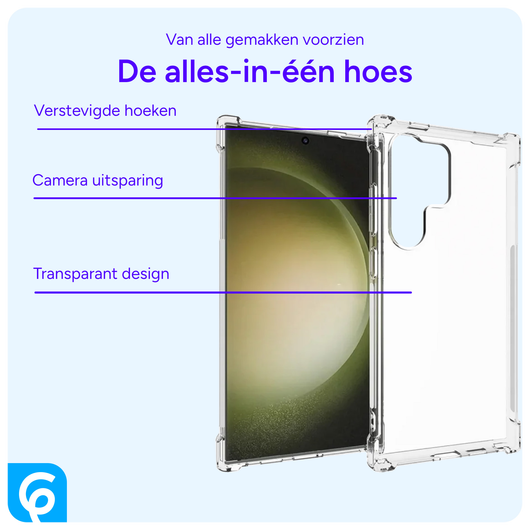 Samsung Galaxy S24 Ultra Hoesje Schokbestendig en Dun TPU Transparant afbeelding 4