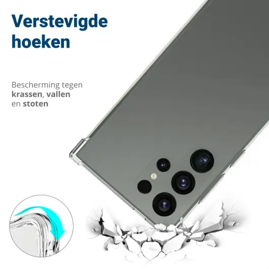 Samsung Galaxy S24 Ultra Hoesje Schokbestendig en Dun TPU Transparant afbeelding 4