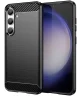 Samsung Galaxy S24 Hoesje Geborsteld TPU Flexibele Back Cover Zwart