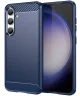 Samsung Galaxy S24 Hoesje Geborsteld TPU Flexibele Back Cover Blauw