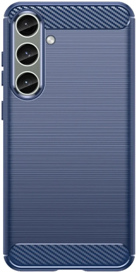 Samsung Galaxy S24 Hoesje Geborsteld TPU Flexibele Back Cover Blauw afbeelding 2