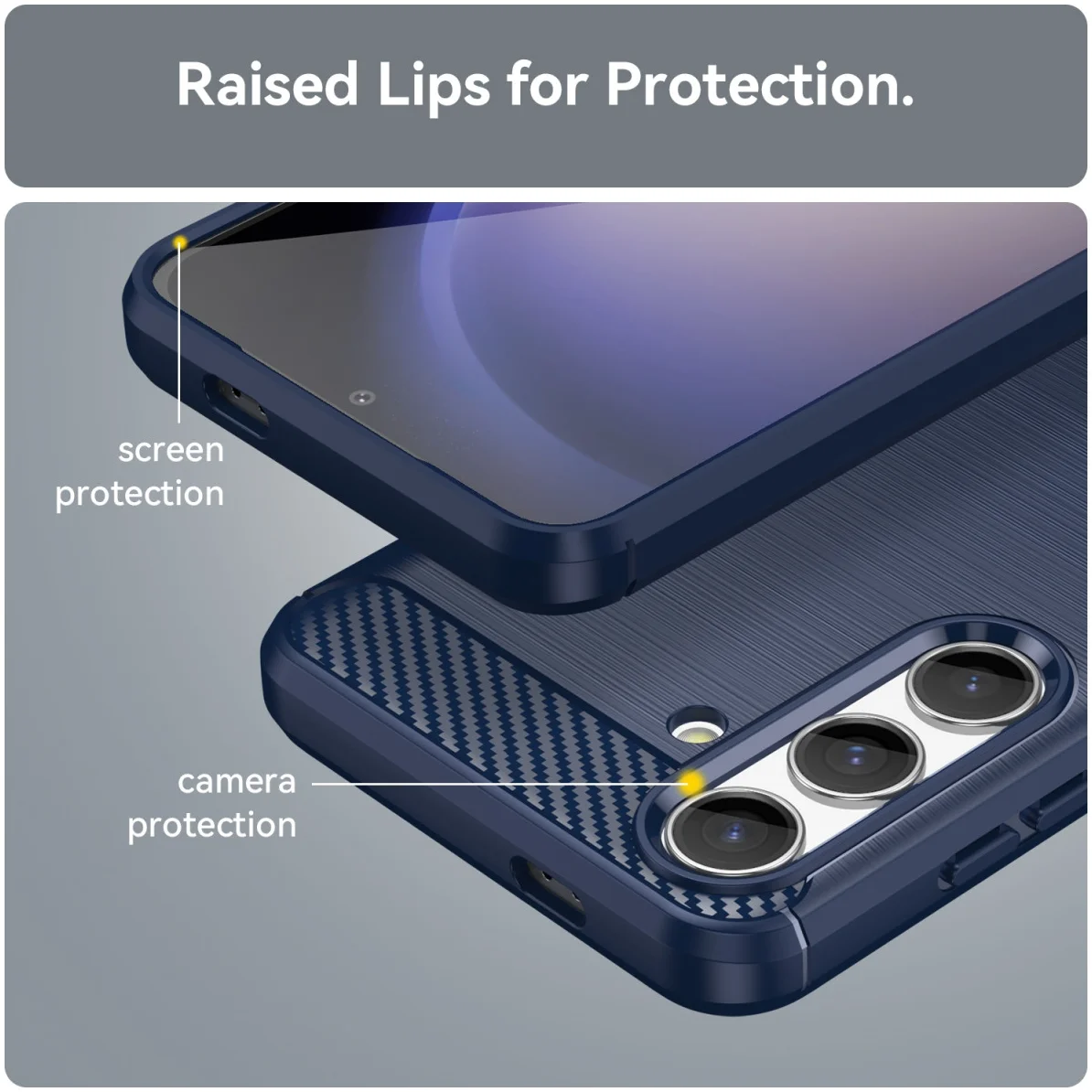 Samsung Galaxy S24 Hoesje Geborsteld TPU Flexibele Back Cover Blauw afbeelding 6