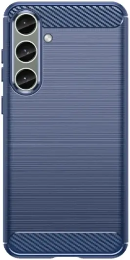 Samsung Galaxy S24 Hoesje Geborsteld TPU Flexibele Back Cover Blauw afbeelding 2