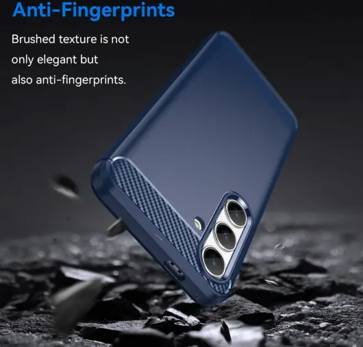 Samsung Galaxy S24 Hoesje Geborsteld TPU Flexibele Back Cover Blauw afbeelding 4