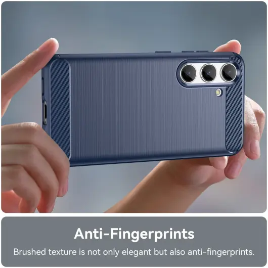 Samsung Galaxy S24 Hoesje Geborsteld TPU Flexibele Back Cover Blauw afbeelding 5