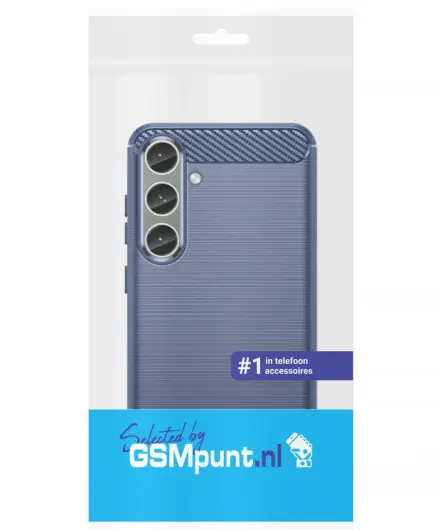 Samsung Galaxy S24 Hoesje Geborsteld TPU Flexibele Back Cover Blauw afbeelding 9