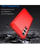 Samsung Galaxy S24 Hoesje Geborsteld TPU Flexibele Back Cover Rood