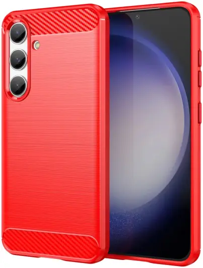 Samsung Galaxy S24 Hoesje Geborsteld TPU Flexibele Back Cover Rood afbeelding 1