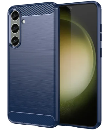 Samsung Galaxy S24 Plus Hoesje Geborsteld TPU Back Cover Blauw Hoesjes