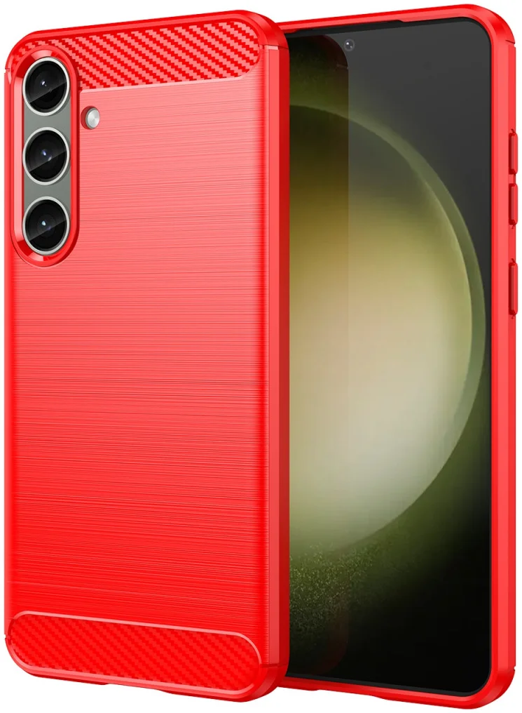 Samsung Galaxy S24 Plus Hoesje Geborsteld TPU Back Cover Rood afbeelding 1