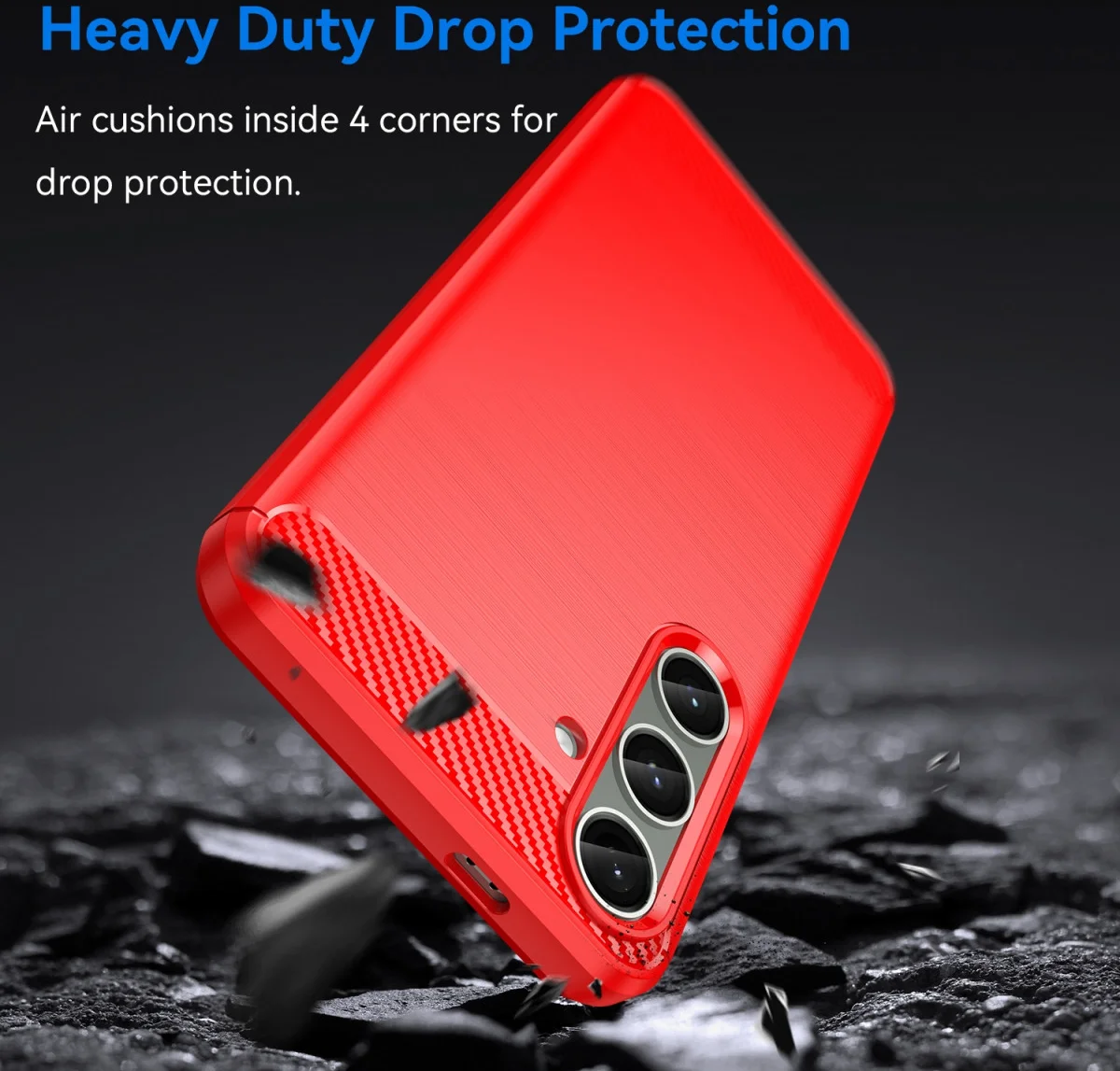 Samsung Galaxy S24 Plus Hoesje Geborsteld TPU Back Cover Rood afbeelding 4