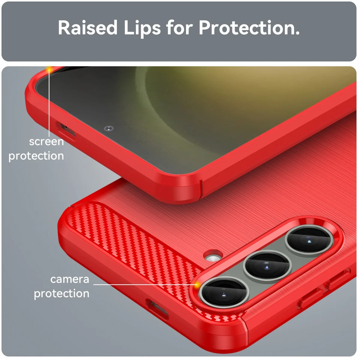 Samsung Galaxy S24 Plus Hoesje Geborsteld TPU Back Cover Rood afbeelding 6