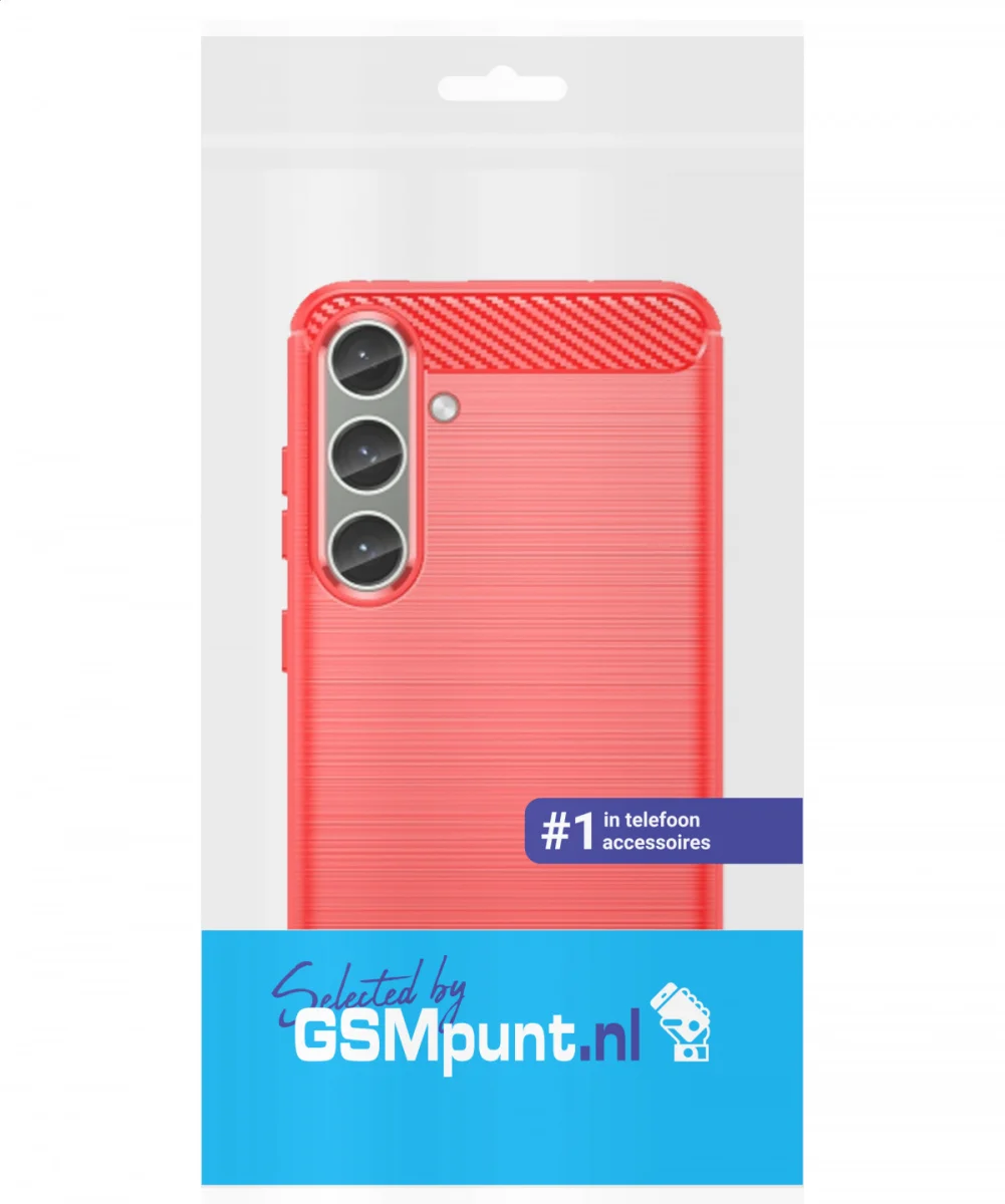 Samsung Galaxy S24 Plus Hoesje Geborsteld TPU Back Cover Rood afbeelding 9