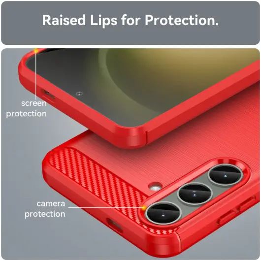 Samsung Galaxy S24 Plus Hoesje Geborsteld TPU Back Cover Rood afbeelding 6