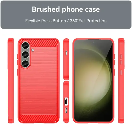 Samsung Galaxy S24 Plus Hoesje Geborsteld TPU Back Cover Rood afbeelding 8