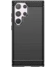 Samsung Galaxy S24 Ultra Hoesje Geborsteld TPU Back Cover Zwart
