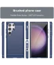 Samsung Galaxy S24 Ultra Hoesje Geborsteld TPU Back Cover Blauw