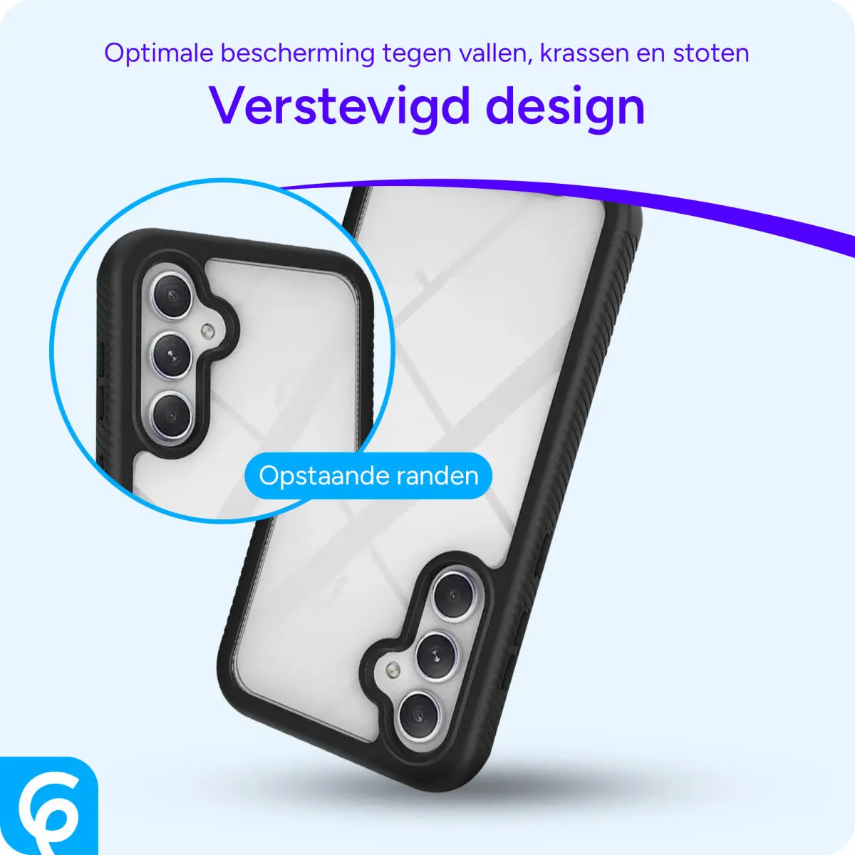 Samsung Galaxy S24 Hoesje Full Protect 360° Cover Hybride Zwart afbeelding 2