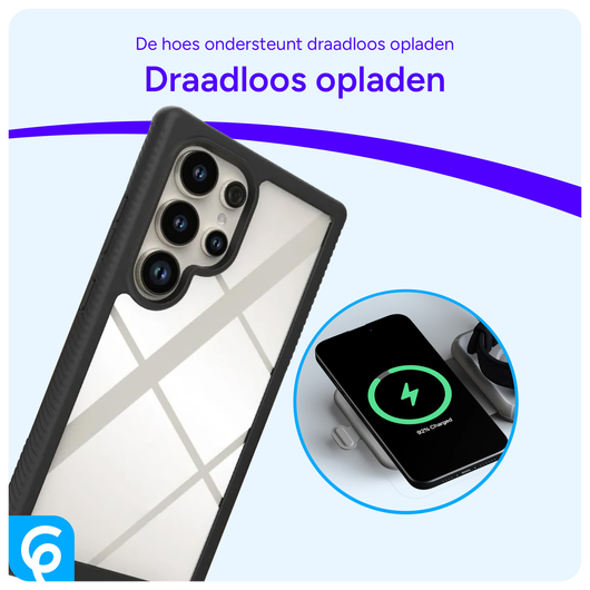 Samsung Galaxy S24 Ultra Hoesje Full Protect 360° Cover Hybride Zwart afbeelding 4