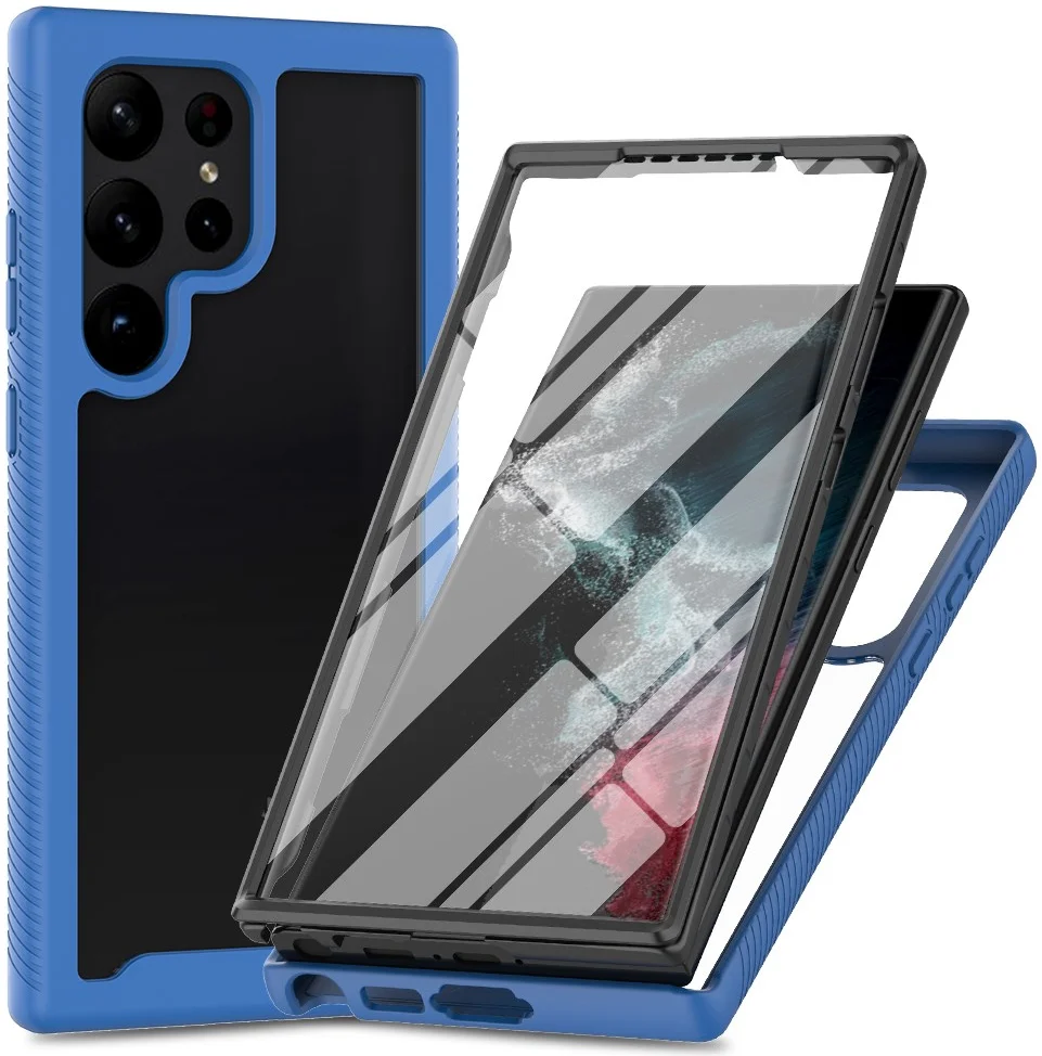 Samsung Galaxy S24 Ultra Hoesje Full Protect 360° Cover Hybride Blauw afbeelding 1