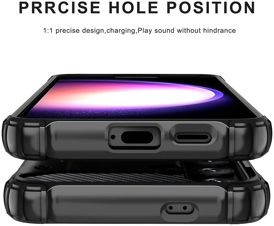 Samsung Galaxy S24 Plus Hoesje Shock Proof Hybride Back Cover Zwart afbeelding 5