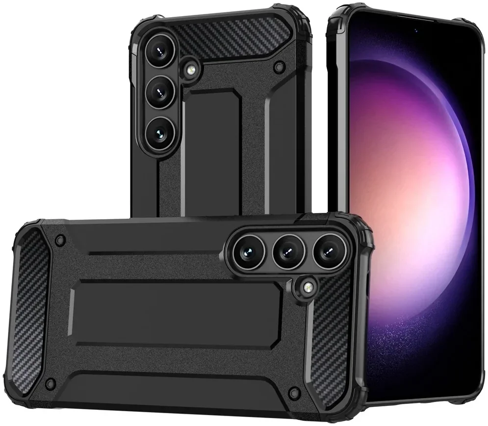 Samsung Galaxy S24 Plus Hoesje Shock Proof Hybride Back Cover Zwart afbeelding 1