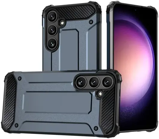 Samsung Galaxy S24 Plus Hoesje Shock Proof Hybride Back Cover Blauw afbeelding 1