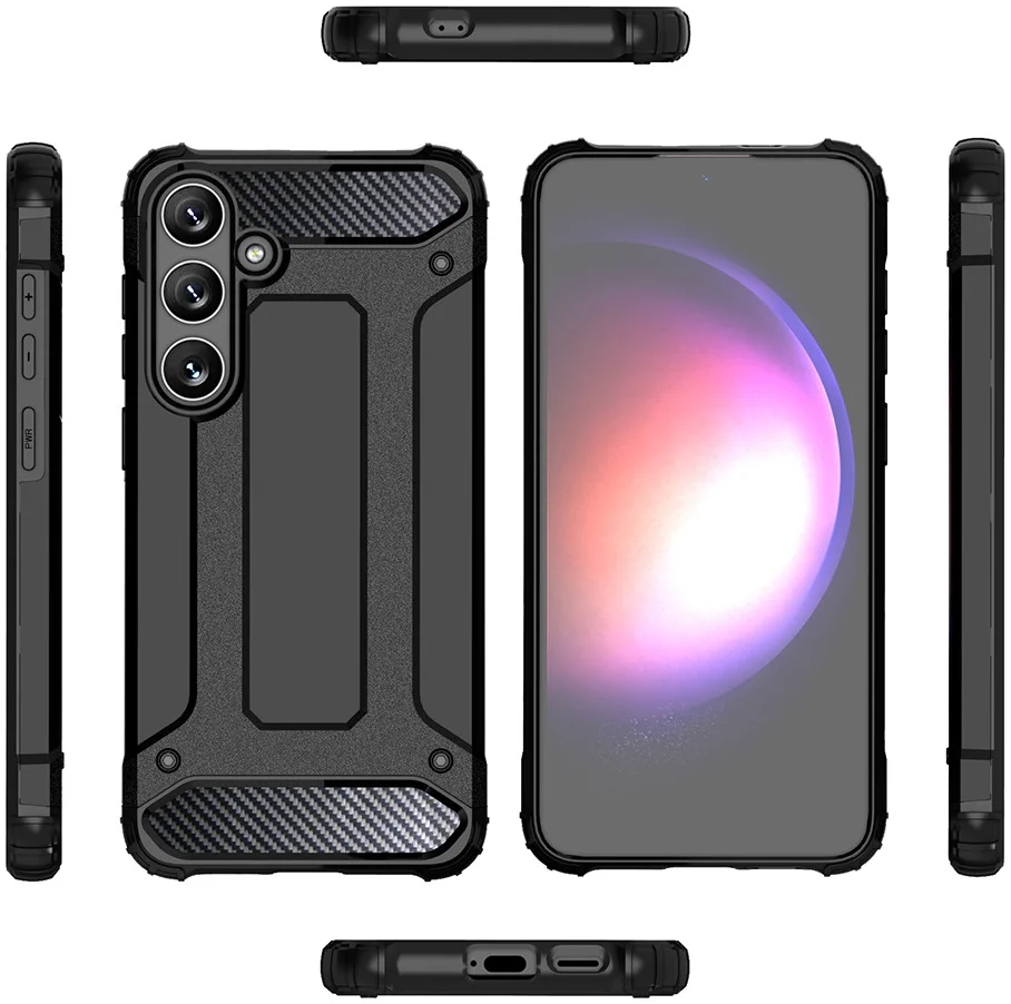 Samsung Galaxy S24 Ultra Hoesje Shock Proof Hybride Back Cover Zwart afbeelding 8