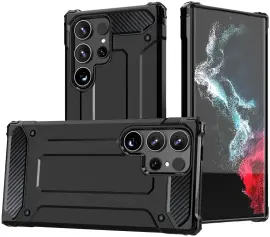 Samsung Galaxy S24 Ultra Hoesje Shock Proof Hybride Back Cover Zwart