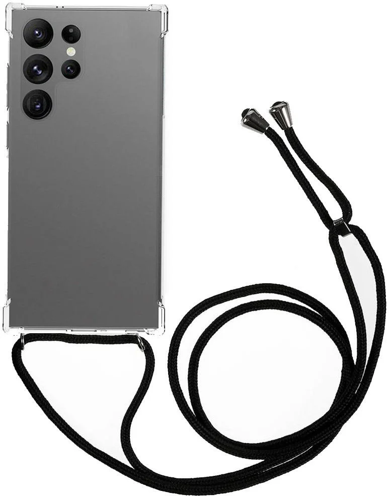 Samsung Galaxy S24 Ultra Hoesje met Koord TPU Back Cover Transparant afbeelding 1