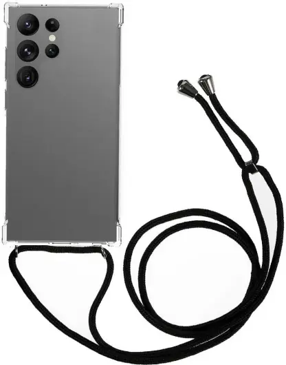 Samsung Galaxy S24 Ultra Hoesje met Koord TPU Back Cover Transparant afbeelding 1