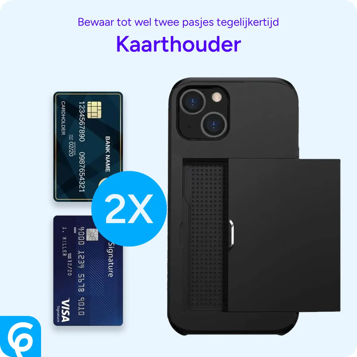 Samsung Galaxy S24 Hoesje met Slider Kaarthouder Back Cover Zwart afbeelding 8