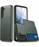 Samsung Galaxy S24 Hoesje met Slider Kaarthouder Back Cover Groen