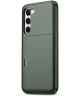 Samsung Galaxy S24 Hoesje met Slider Kaarthouder Back Cover Groen