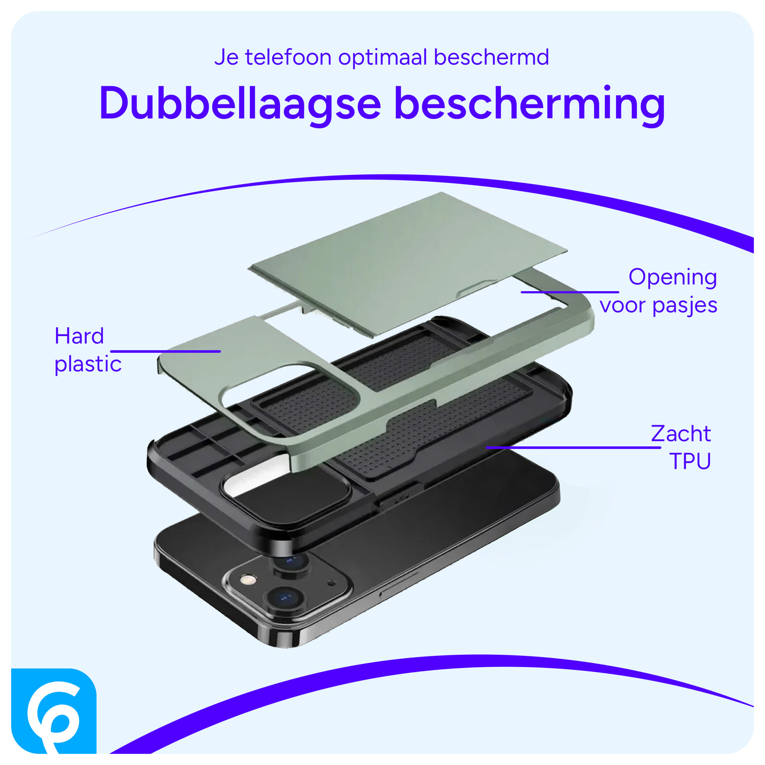 Samsung Galaxy S24 Hoesje met Slider Kaarthouder Back Cover Groen afbeelding 9
