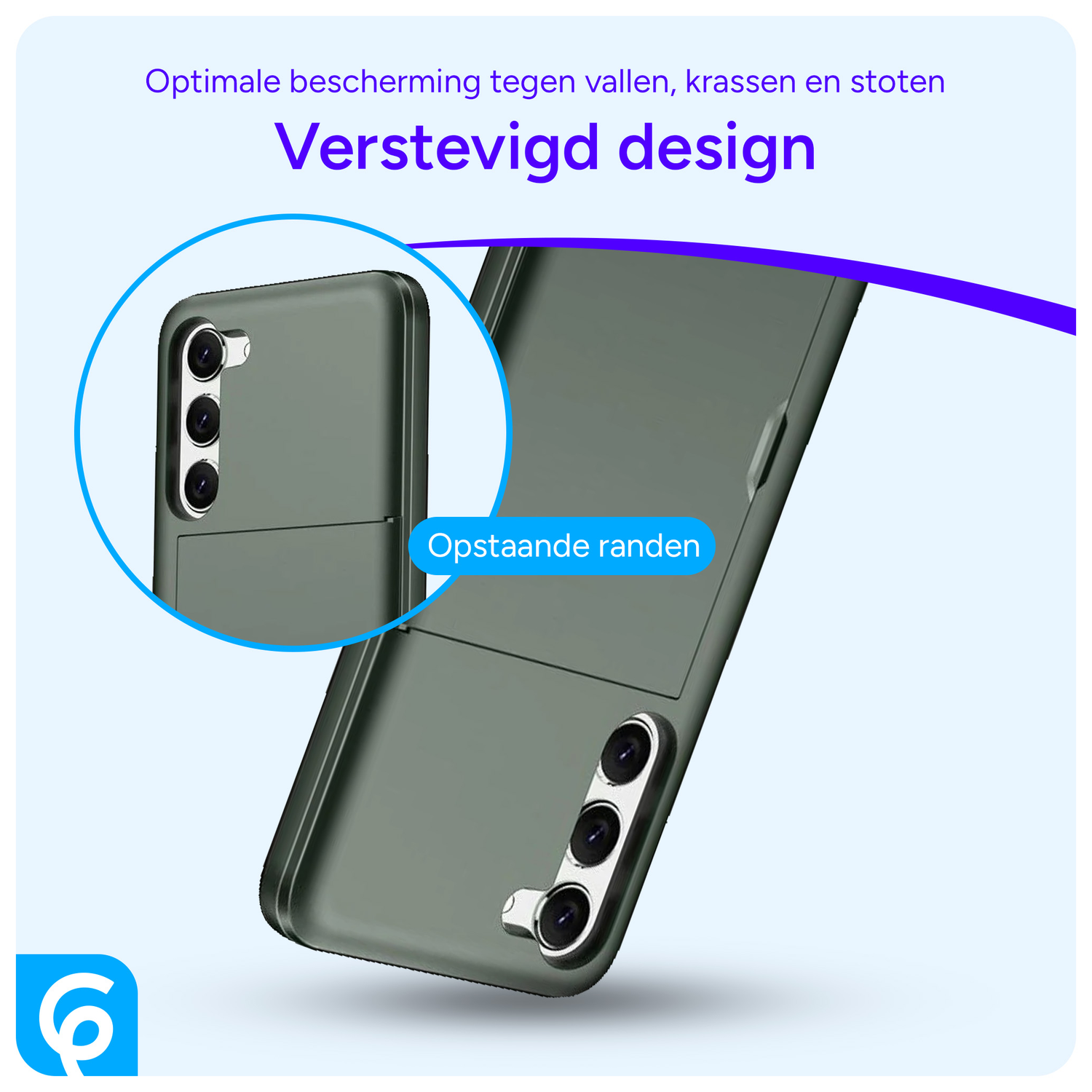 Samsung Galaxy S24 Hoesje met Slider Kaarthouder Back Cover Groen afbeelding 4
