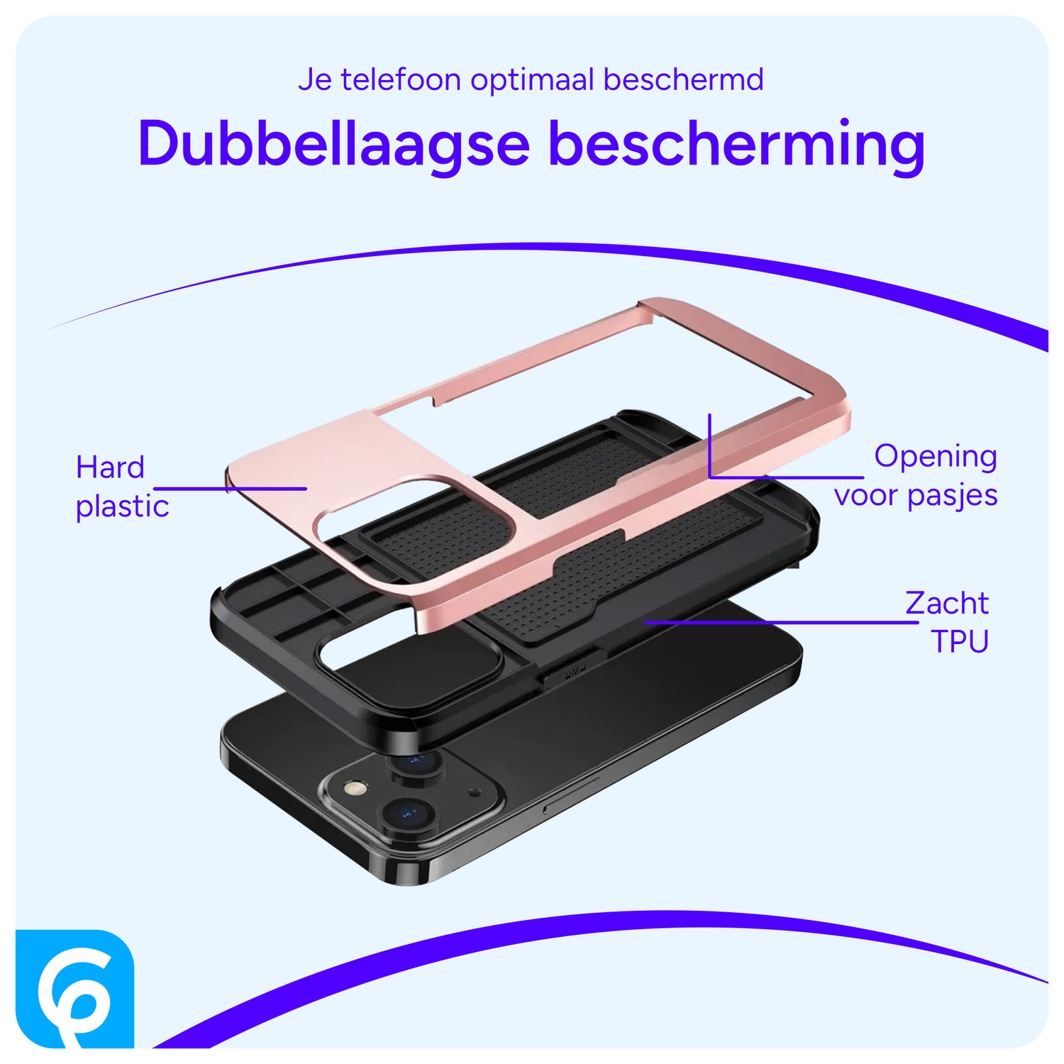 Samsung Galaxy S24 Hoesje met Slider Kaarthouder Back Cover Roze afbeelding 8