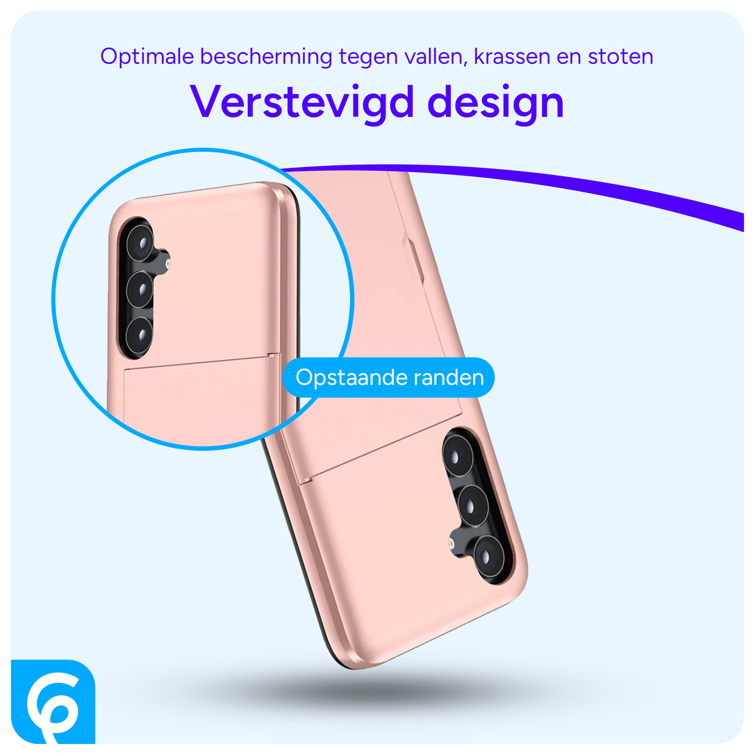 Samsung Galaxy S24 Hoesje met Slider Kaarthouder Back Cover Roze afbeelding 2